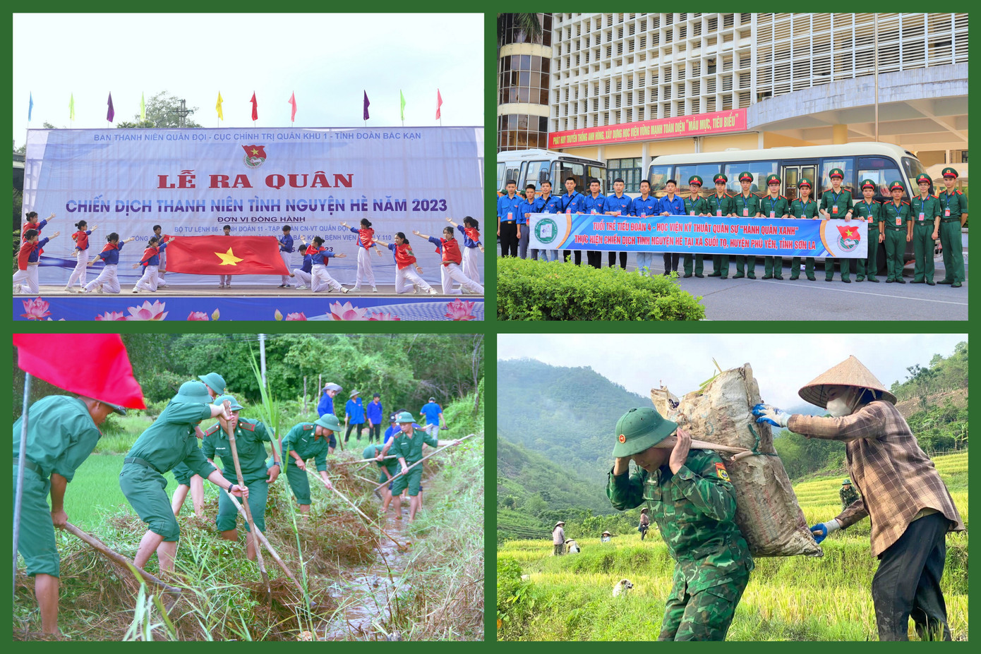 1. Năm 2023 là năm đầu tiên triển khai thực hiện Nghị quyết Đại hội Đoàn toàn quốc lần thứ XII và chương trình hành động Đại hội Đoàn toàn quân lần thứ X. Vì thế, Chiến dịch Thanh niên tình nguyện Hè 2023 của tuổi trẻ Quân đội mang ý nghĩa rất quan trọng, với sự tham gia của 860 nghìn lượt cán bộ, đoàn viên thanh niên trong và ngoài Quân đội. 1. Năm 2023 là năm đầu tiên triển khai thực hiện Nghị quyết Đại hội Đoàn toàn quốc lần thứ XII và chương trình hành động Đại hội Đoàn toàn quân lần thứ X. Vì thế, Chiến dịch Thanh niên tình nguyện Hè 2023 của tuổi trẻ Quân đội mang ý nghĩa rất quan trọng, với sự tham gia của 860 nghìn lượt cán bộ, đoàn viên thanh niên trong và ngoài Quân đội.