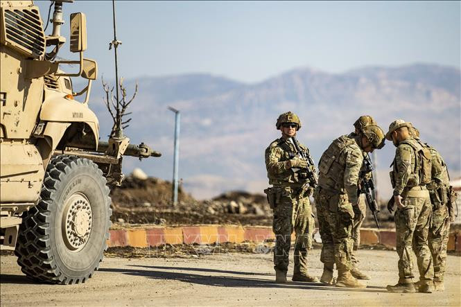 Binh sĩ Mỹ được triển khai tại thị trấn Al-Malikiyah thuộc tỉnh Hasakeh, Đông Bắc Syria. (Ảnh tư liệu: TTXVN)