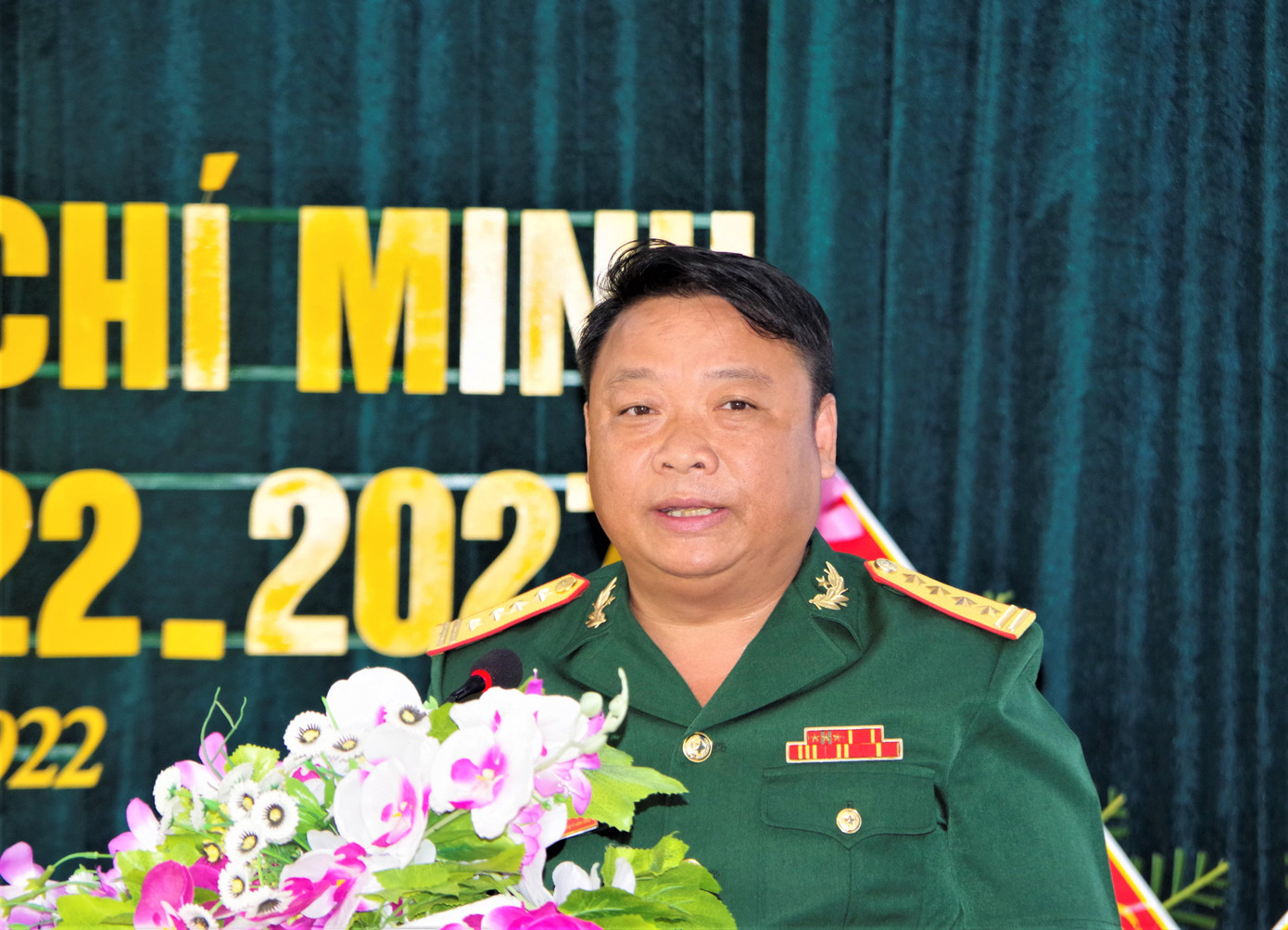 Đại tá Nguyễn Đức Thạo, Bí thư Đảng ủy, Chính ủy Đoàn phát biểu chỉ đạo Đại hội