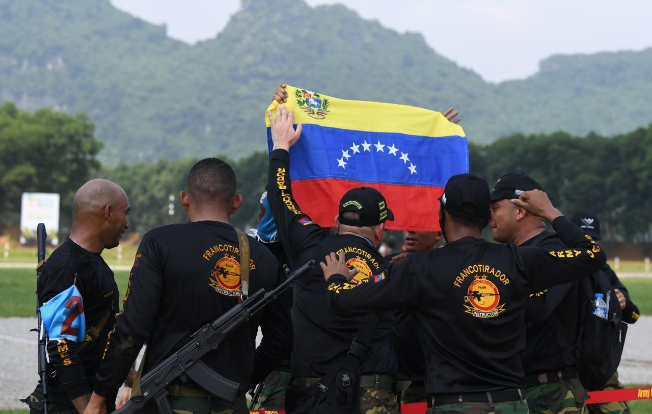 Khoảnh khắc ăn mừng chiến thắng của đội tuyển Venezuela. Ảnh: Phú Sơn