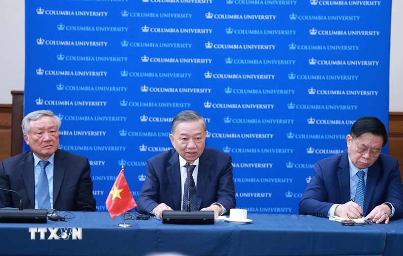 Tổng Bí thư, Chủ tịch nước Tô Lâm phát biểu tại buổi tiếp một số chuyên gia, học giả về Việt Nam do Viện Đông Á Weatherhead (Đại học Columbia) tổ chức. (Ảnh: Lâm Khánh - TTXVN) Tổng Bí thư, Chủ tịch nước Tô Lâm phát biểu tại buổi tiếp một số chuyên gia, học giả về Việt Nam do Viện Đông Á Weatherhead (Đại học Columbia) tổ chức. (Ảnh: Lâm Khánh - TTXVN)