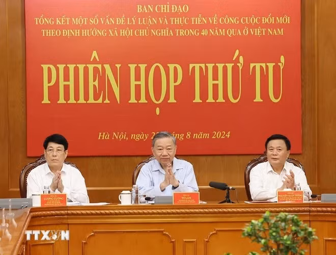 Tổng Bí thư, Chủ tịch nước Tô Lâm chủ trì phiên họp. Ảnh: Trí Dũng/TTXVN.