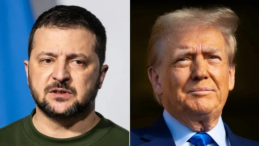 Tổng thống Mỹ Donald Trump (phải) và Tổng thống Ukraine Volodymyr Zelensky. Ảnh: GETTY IMAGES
