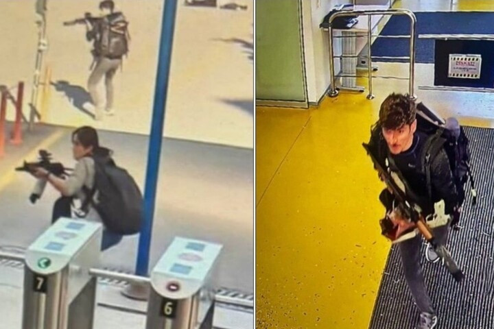 Hình ảnh các tay súng khủng bố tấn công vào bên trong trụ sở TUSAS vào ngày 23/10. (Ảnh: IHA)