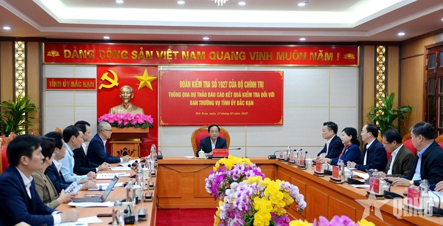 Đoàn kiểm tra số 1927 của Bộ Chính trị làm việc với Ban Thường vụ Tỉnh ủy Bắc Kạn.