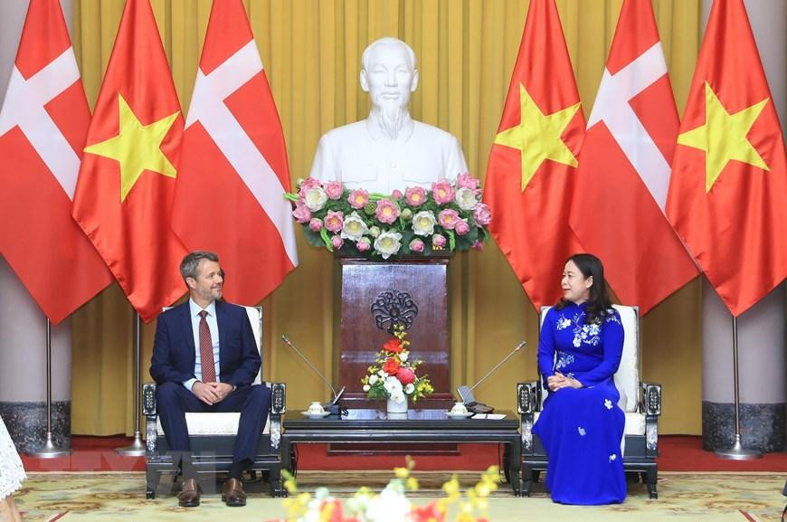 Phó Chủ tịch nước Võ Thị Ánh Xuân hội đàm với Thái tử kế vị Đan Mạch Frederik. (Ảnh: Lâm Khánh/TTXVN) Phó Chủ tịch nước Võ Thị Ánh Xuân hội đàm với Thái tử kế vị Đan Mạch Frederik. (Ảnh: Lâm Khánh/TTXVN)