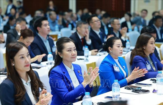 Các đại biểu dự Hội nghị Hợp tác đầu tư Việt Nam - Lào 2025. Ảnh: Dương Giang/TTXVN