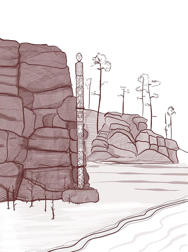 Dù nỗ lực nghiên cứu nhưng đến nay các chuyên gia vẫn chưa thể xác định tượng gỗ Shigir được tạo ra với mục đích gì. Vì vậy, họ dành nhiều thời gian nghiên cứu với hy vọng bí ẩn này sẽ sớm được giải mã. Ảnh: Olga Gertcyk, The Siberian Times. Bản vẽ: Sasha Skullova