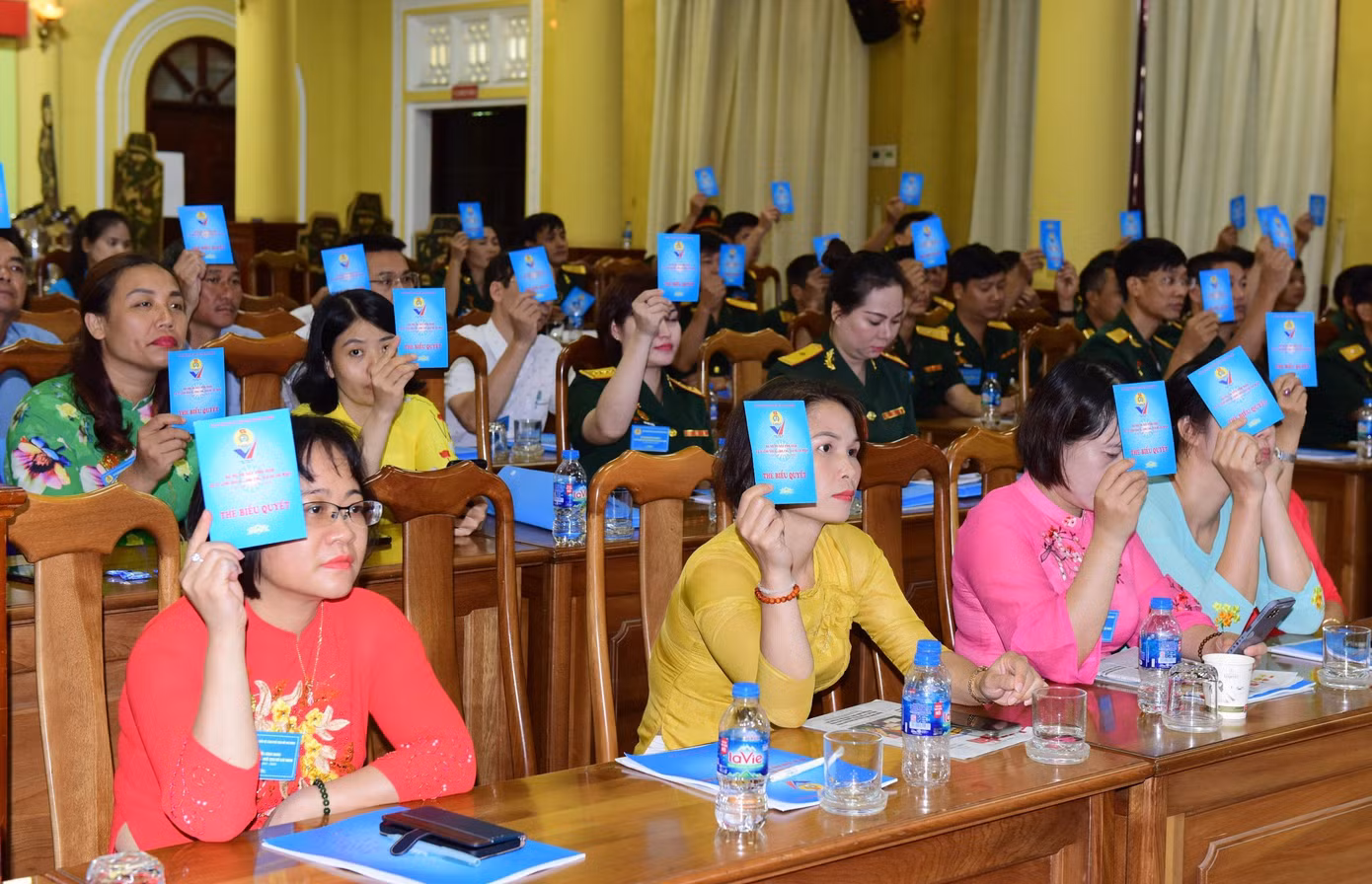 Biểu quyết tại đại hội.