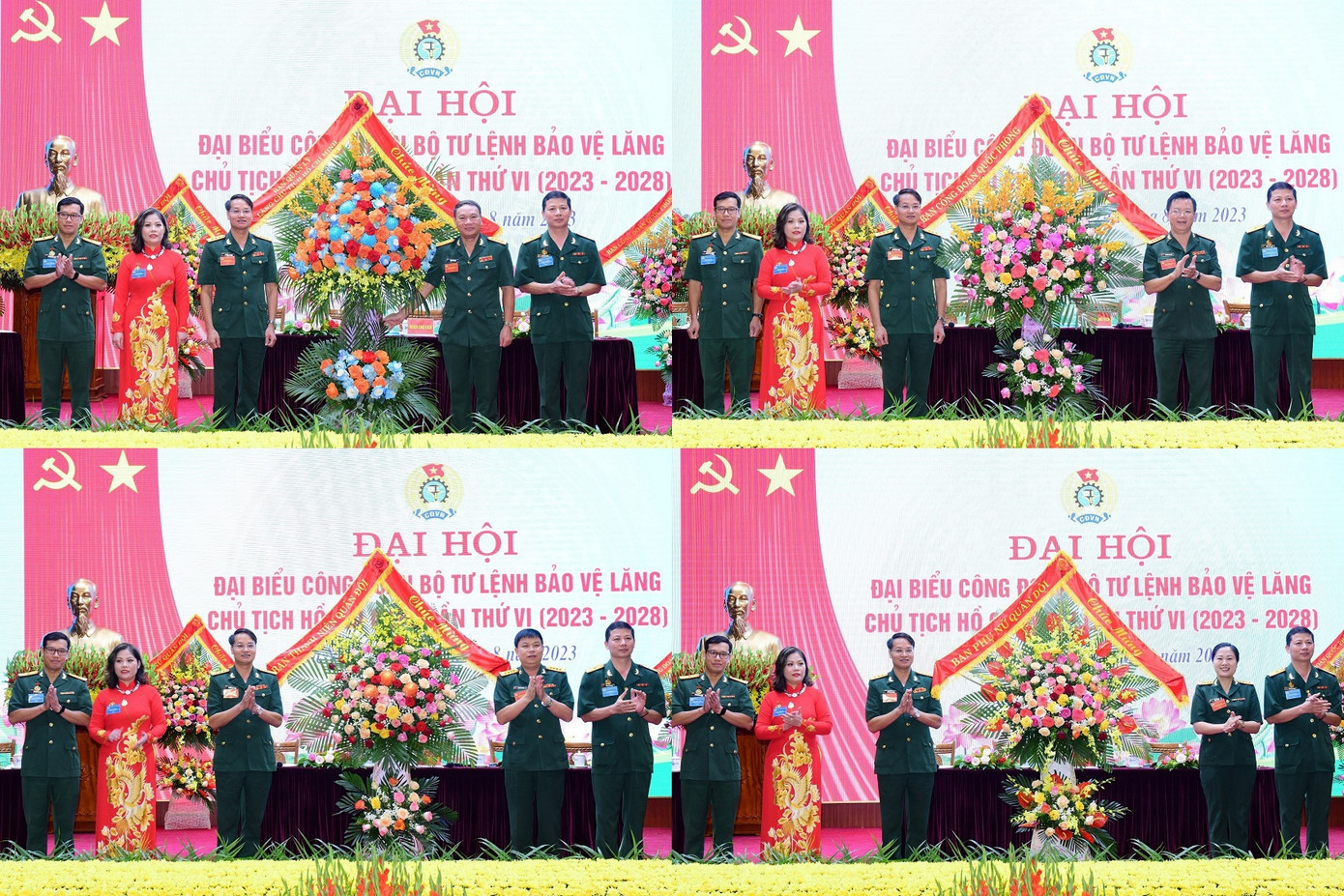 Lãnh đạo Ban Quản lý Lăng Chủ tịch Hồ Chí Minh, Ban Công đoàn Quốc phòng, Ban Thanh niên Quân đội và Ban Phụ nữ Quân đội chúc mừng đại hội.