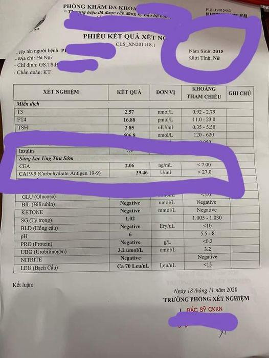 Kết quả xét nghiệm 'tìm' ung thư Kết quả xét nghiệm 'tìm' ung thư