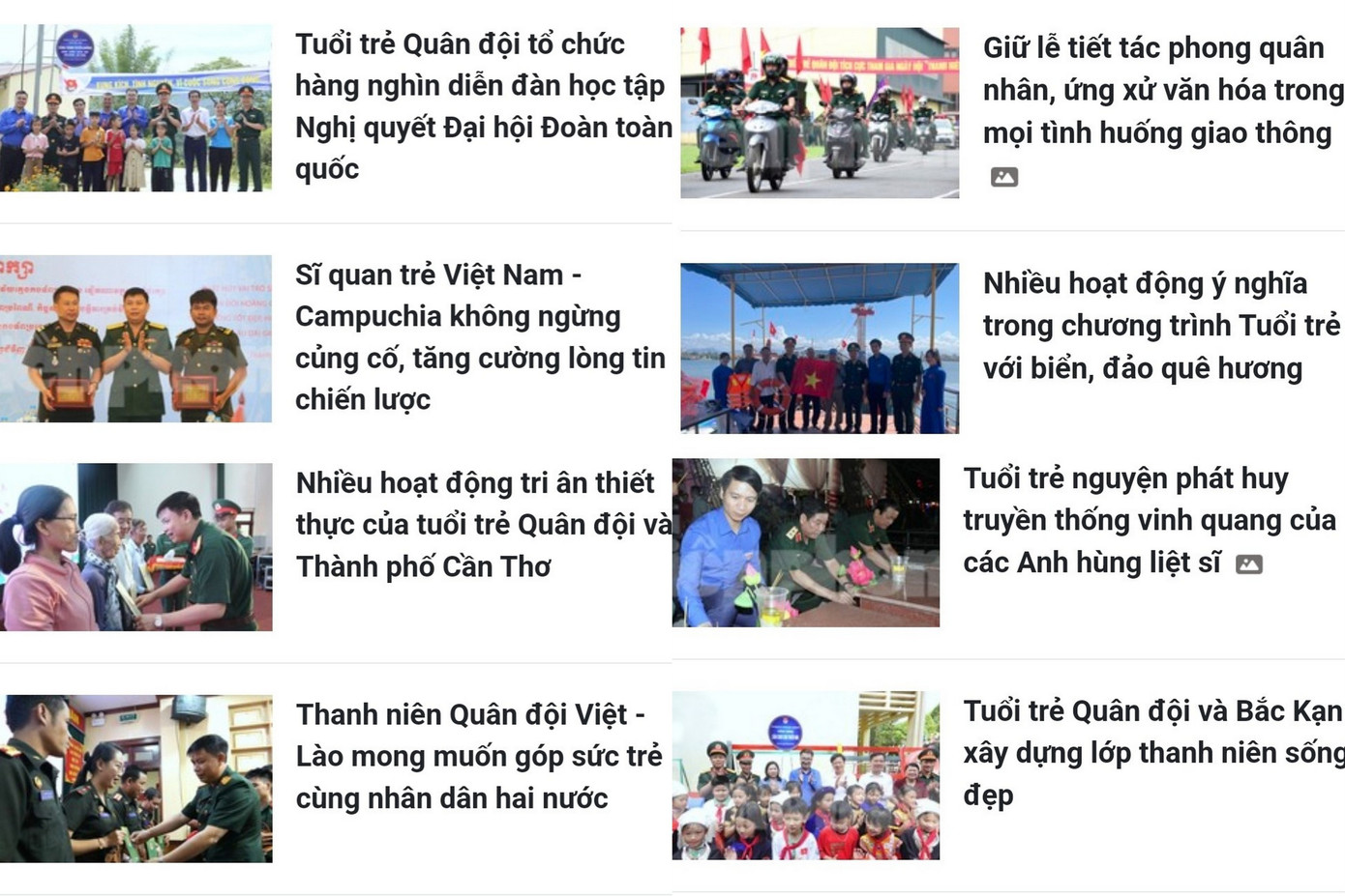 10. Theo Ban Thanh niên Quân đội, những kết quả Chiến dịch Thanh niên tình nguyện Hè 2023 của tuổi trẻ Quân đội đã được lan tỏa rộng rãi trên các phương tiện truyền thông đại chúng và tại các đơn vị, với 856 tin, bài, hình ảnh tuyên truyền. 10. Theo Ban Thanh niên Quân đội, những kết quả Chiến dịch Thanh niên tình nguyện Hè 2023 của tuổi trẻ Quân đội đã được lan tỏa rộng rãi trên các phương tiện truyền thông đại chúng và tại các đơn vị, với 856 tin, bài, hình ảnh tuyên truyền.