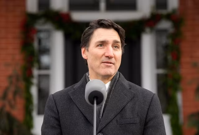 Thủ tướng Canada Justin Trudeau phát biểu ngoài trời hôm 6/1. Ảnh: The Canada Press