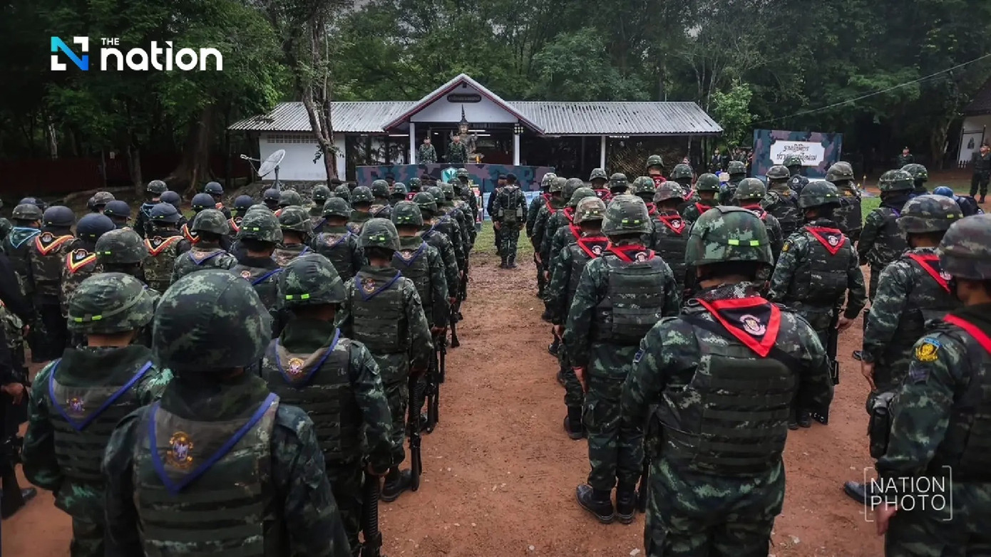 Quân đội Thái Lan diễn tập sơ tán dân tại 7 tỉnh biên giới. Ảnh: Nationthailand Quân đội Thái Lan diễn tập sơ tán dân tại 7 tỉnh biên giới. Ảnh: Nationthailand