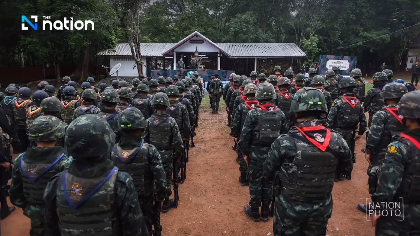 Quân đội Thái Lan diễn tập sơ tán dân tại 7 tỉnh biên giới. Ảnh: Nationthailand