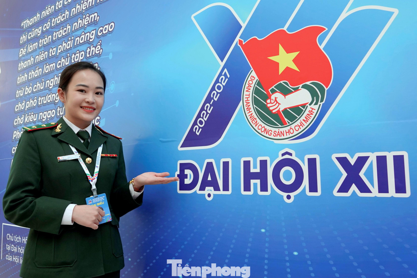 Trung úy Trịnh Thị Phương Thanh. Ảnh: Nguyễn Minh Trung úy Trịnh Thị Phương Thanh. Ảnh: Nguyễn Minh