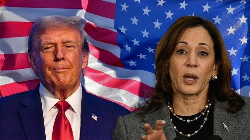 Phó Tổng thống Mỹ Kamala Harris (phải) và ông Donald Trump. Ảnh: Anadolu Agency