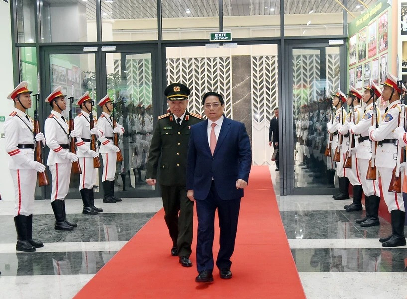 Thủ tướng Phạm Minh Chính tới dự hội nghị. (Ảnh: Phạm Kiên/TTXVN)