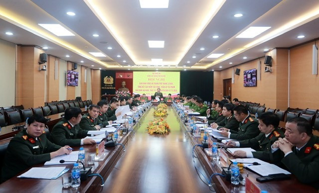 Toàn cảnh hội nghị từ điểm cầu trung tâm CATP