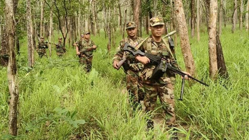 Lực lượng vũ trang Campuchia tuần tra biên giới. Ảnh: Bộ Quốc phòng Campuchia