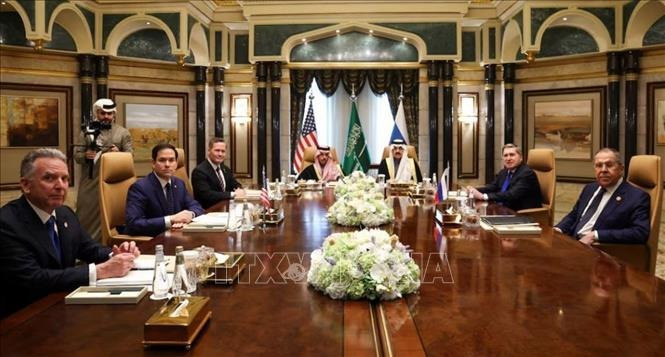 Cuộc đàm phán Nga - Mỹ diễn ra ở Riyadh, Saudi Arabia, ngày 18/2/2025. Ảnh: TTXVN