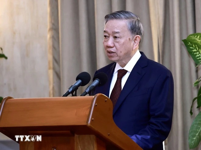 Tổng Bí thư, Chủ tịch nước Tô Lâm phát biểu tại buổi gặp gỡ đại biểu hữu nghị nhân dân và thế hệ trẻ Cuba. (Ảnh: Lâm Khánh/TTXVN) Tổng Bí thư, Chủ tịch nước Tô Lâm phát biểu tại buổi gặp gỡ đại biểu hữu nghị nhân dân và thế hệ trẻ Cuba. (Ảnh: Lâm Khánh/TTXVN)