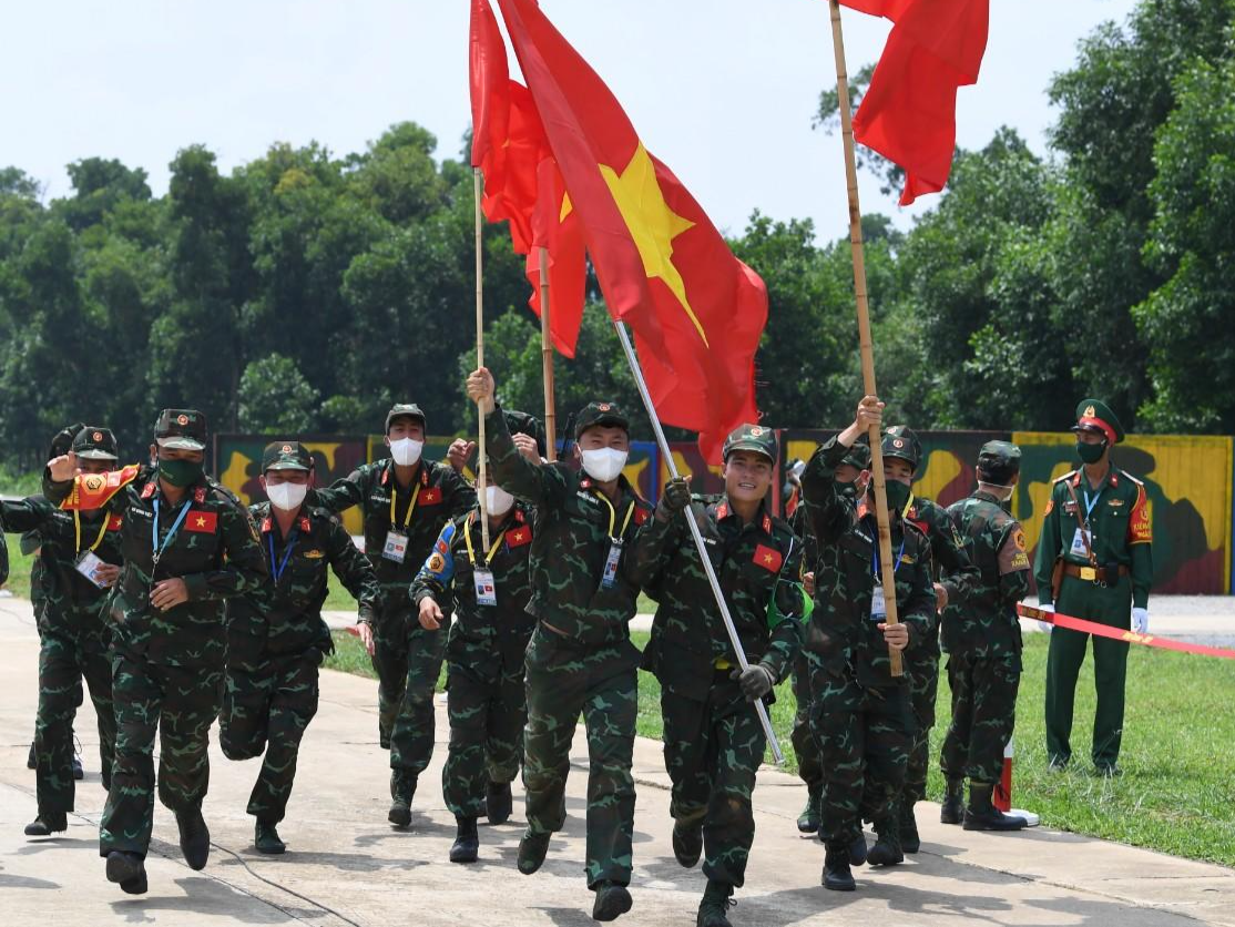 Khoảnh khắc ăn mừng chiến thắng của đội tuyển Việt Nam. Ảnh: Phú Sơn