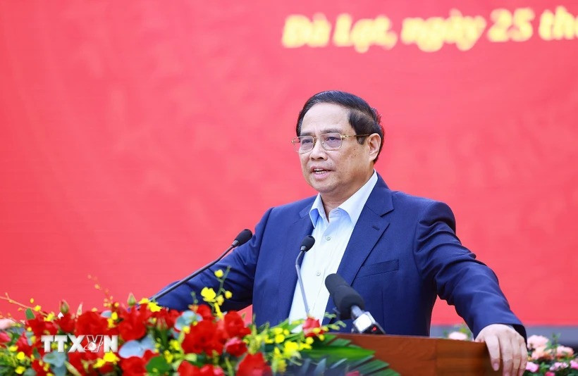 Thủ tướng Phạm Minh Chính chỉ đạo Hội nghị đảm bảo an ninh trật tự phục vụ phát triển kinh tế-xã hội các tỉnh Tây Nguyên. Ảnh: Dương Giang/TTXVN Thủ tướng Phạm Minh Chính chỉ đạo Hội nghị đảm bảo an ninh trật tự phục vụ phát triển kinh tế-xã hội các tỉnh Tây Nguyên. Ảnh: Dương Giang/TTXVN