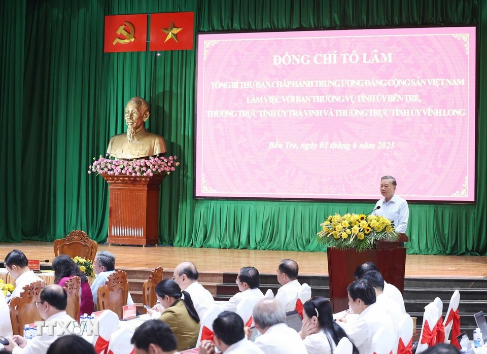 Tổng Bí thư Tô Lâm phát biểu chỉ đạo. (Ảnh: Thống Nhất/TTXVN)