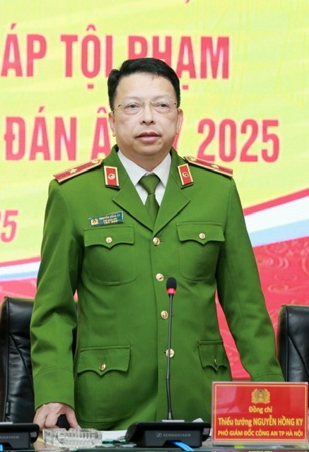 Thiếu tướng Nguyễn Hồng Ky - Phó Giám đốc CATP phát biểu chỉ đạo tại hội nghị