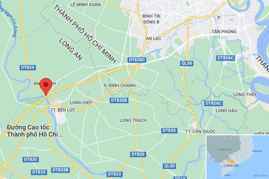 Vụ tai nạn xảy ra trên cao tốc Trung Lương, đoạn qua huyện Bến Lức, Long An. Ảnh: Google Maps. Vụ tai nạn xảy ra trên cao tốc Trung Lương, đoạn qua huyện Bến Lức, Long An. Ảnh: Google Maps.