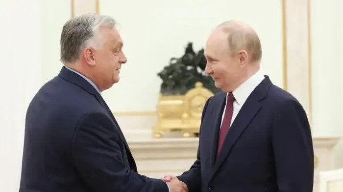 Tổng thống Nga Vladimir Putin gặp Thủ tướng Hungary Viktor Orban tại Điện Kremlin, ngày 5/7/2024.
