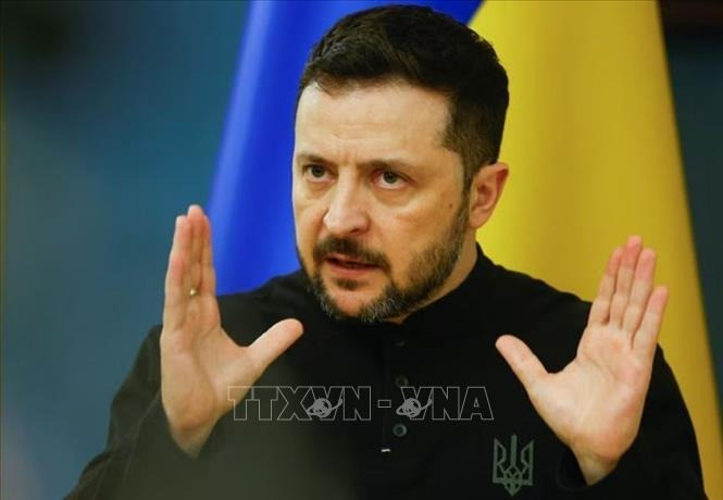 Tổng thống Ukraine Volodymyr Zelensky trong cuộc họp báo tại Kiev, ngày 25/3/2025. Ảnh: Reuters Tổng thống Ukraine Volodymyr Zelensky trong cuộc họp báo tại Kiev, ngày 25/3/2025. Ảnh: Reuters