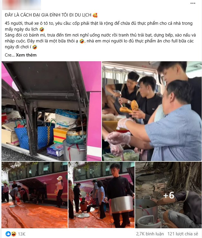 Đại gia đình ở Bến Tre đi du lịch, mang theo 40kg lạp xưởng, 150 ổ bánh mì ảnh 1 Đại gia đình ở Bến Tre đi du lịch, mang theo 40kg lạp xưởng, 150 ổ bánh mì ảnh 1