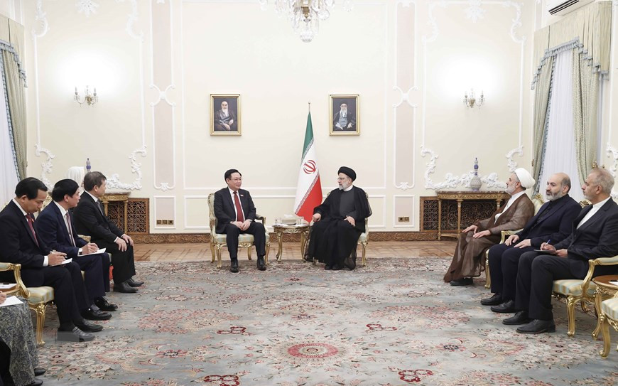 Tại buổi hội kiến, hai nhà lãnh đạo nhất trí tăng cường trao đổi đoàn các cấp, các kênh nhằm tăng cường hơn nữa sự tin cậy chính trị. (Ảnh: Doãn Tấn/TTXVN)