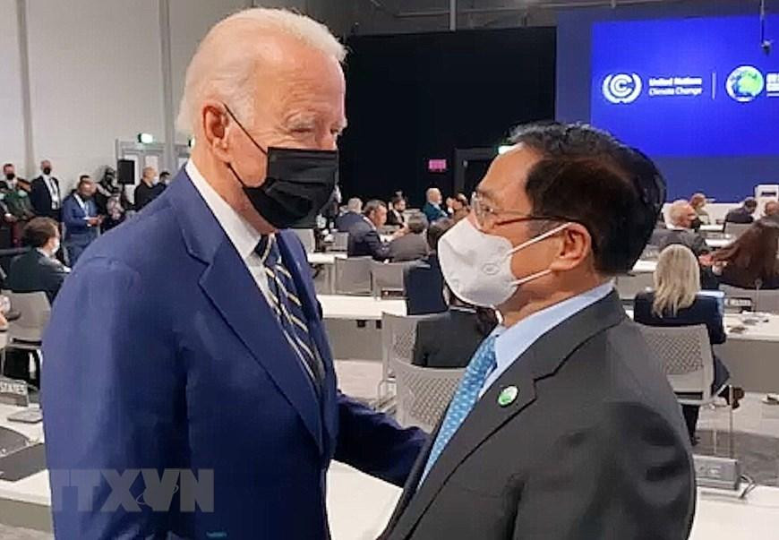 Thủ tướng Phạm Minh Chính gặp Tổng thống Mỹ Joe Biden. Ảnh: TTXVN