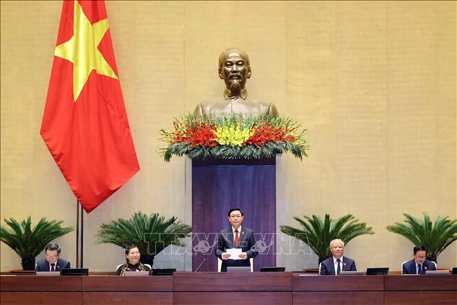 Chủ tịch Quốc hội Vương Đình Huệ, Chủ tịch Hội đồng Bầu cử quốc gia tiến hành điều hành phiên họp Quốc hội theo chương trình. Ảnh: Thống Nhất/TTXVN Chủ tịch Quốc hội Vương Đình Huệ, Chủ tịch Hội đồng Bầu cử quốc gia tiến hành điều hành phiên họp Quốc hội theo chương trình. Ảnh: Thống Nhất/TTXVN