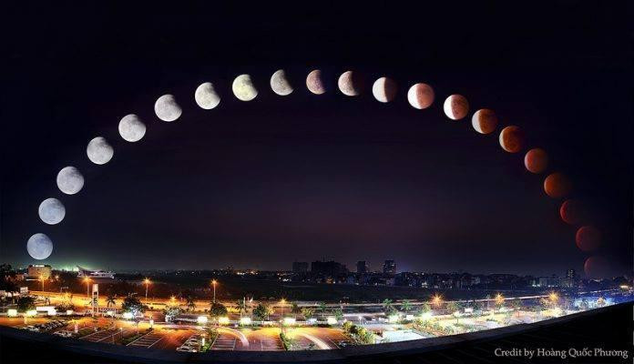 Nguyệt thực toàn phần. Ảnh: Hoàng Quốc Phương (HAS)