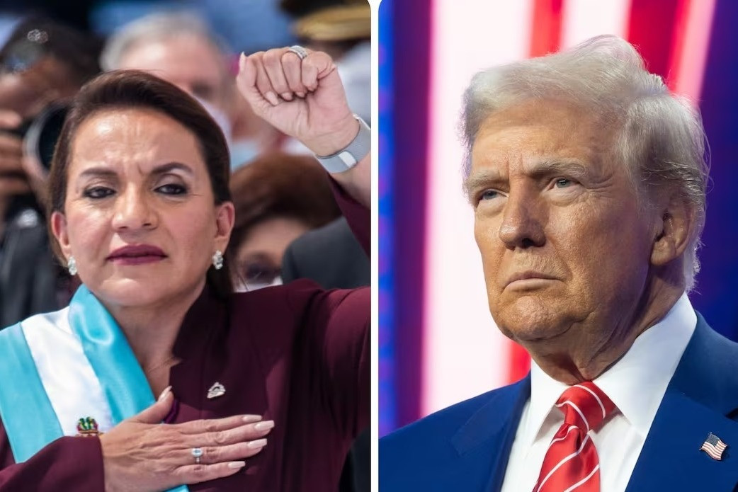 Tổng thống Honduras Castro (trái) và ông Trump. Ảnh: Semana News Tổng thống Honduras Castro (trái) và ông Trump. Ảnh: Semana News