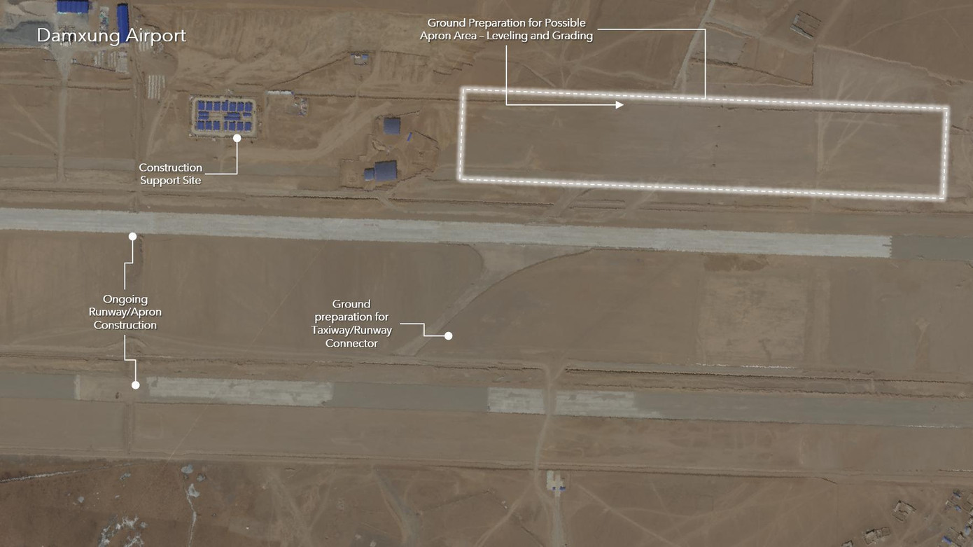 Thời gian phát triển các cơ sở hạ tầng này diễn ra từ sau các cuộc đụng độ biên giới với Ấn Độ ở Dokhlam và Ladakh. Việc phát triển cơ sở hạ tầng của PLAAF ở các khu vực cực Tây của Trung Quốc rõ ràng là tập trung vào việc tăng cường sức mạnh không quân dọc theo biên giới phần lớn tranh chấp với Ấn Độ và cải thiện tính bền vững của các hoạt động trên không trong trường hợp xảy ra xung đột vũ trang.