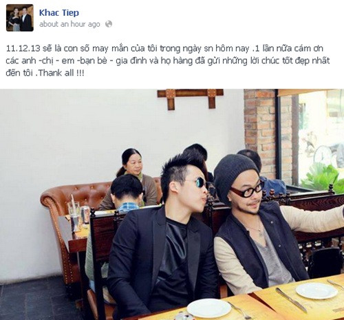 Ông bầu Vũ Khắc Tiệp mừng sinh nhật đặc biệt của mình. Ảnh chụp màn hình