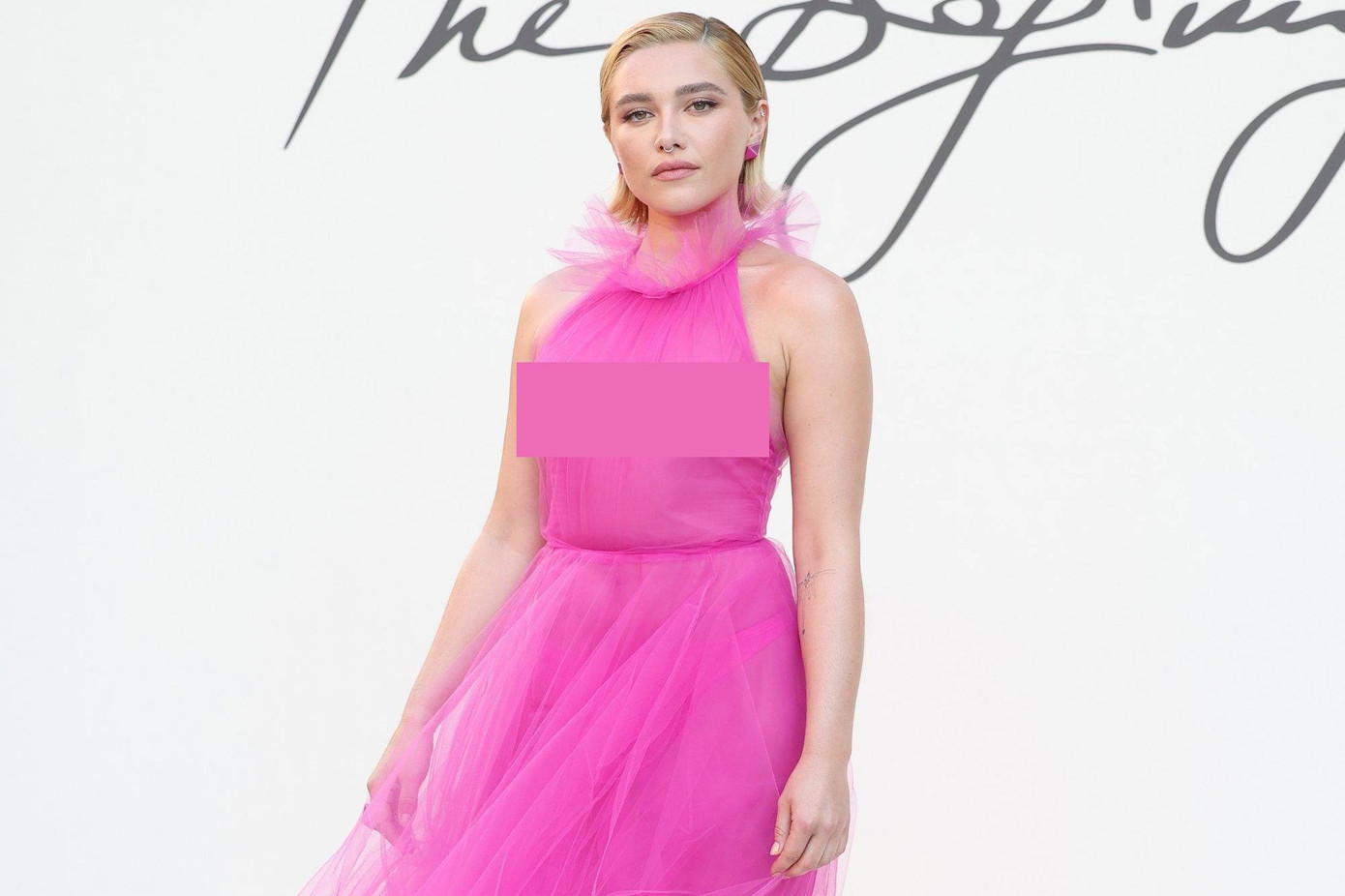 Florence Pugh từng bị chỉ trích dữ dội vì không mặc nội y tại show thời trang năm 2022. Ảnh: Getty Images.