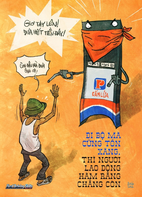 Châm biếm giá xăng