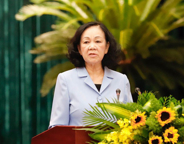 Thường trực Ban Bí thư Trương Thị Mai phát biểu chỉ đạo Hội nghị (Ảnh: VGP/Vũ Phong) Thường trực Ban Bí thư Trương Thị Mai phát biểu chỉ đạo Hội nghị (Ảnh: VGP/Vũ Phong)