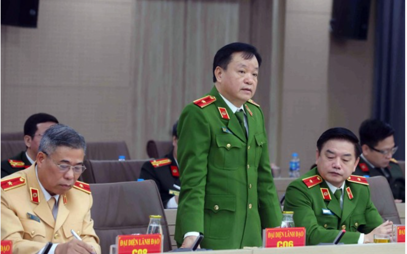 Thiếu tướng Phùng Đức Thắng, Phó Cục trưởng Cục Cảnh sát Quản lý hành chính về trật tự xã hội thông tin tại họp báo