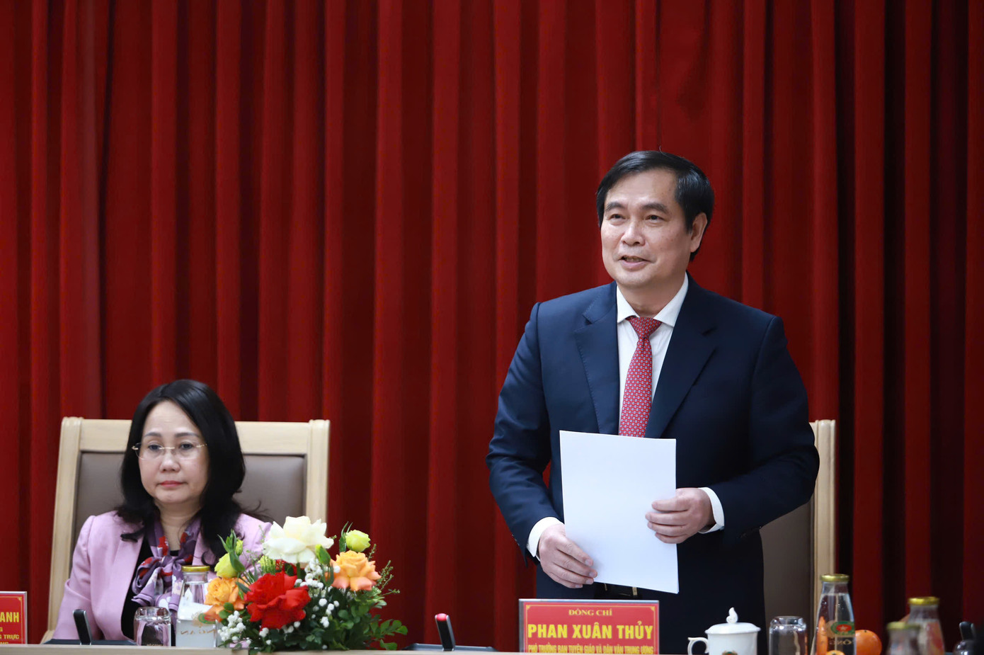 Ông Phan Xuân Thủy - Phó Trưởng Ban Tuyên giáo và Dân vận Trung ương - phát biểu tại họp báo.