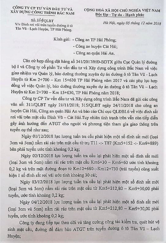 Cầu vượt biển dài nhất nước bị rải đinh: Đề nghị công an vào cuộc ảnh 2