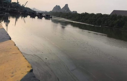 Vỡ đường ống dẫn ở công ty xi măng, 7 khối dầu tràn ra môi trường ảnh 1
