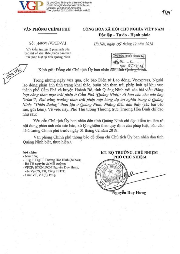 Phó thủ tướng yêu cầu làm rõ tình trạng khai thác than 'đội lốt' dự án ảnh 1