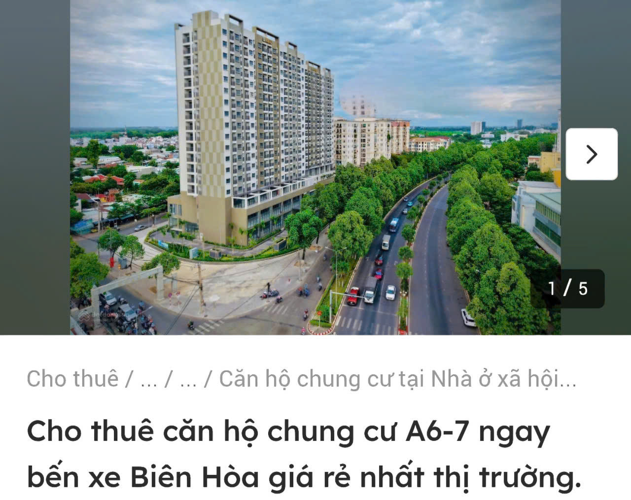 Dự án nhà ở xã hội A6-A7 tại thành phố Biên Hòa đang được các trang bất động sản rao cho thuê Dự án nhà ở xã hội A6-A7 tại thành phố Biên Hòa đang được các trang bất động sản rao cho thuê